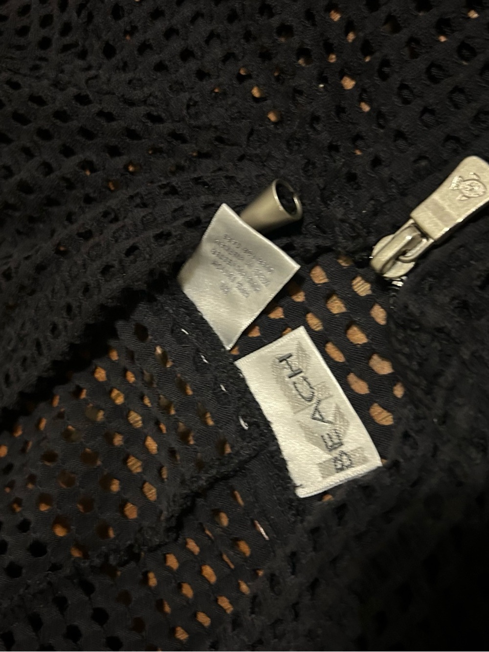 Black Hooded Zip-Front Swim Coverup Mesh Full Zipper Resortwear Vacation - Picture 5 of 9